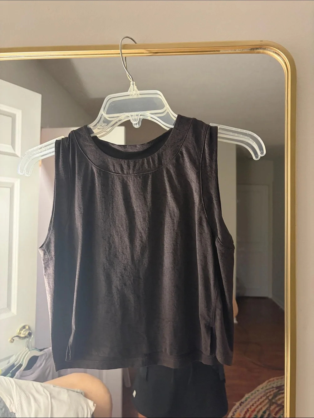 lululemon athletica Black Sleeveless Crop Tank